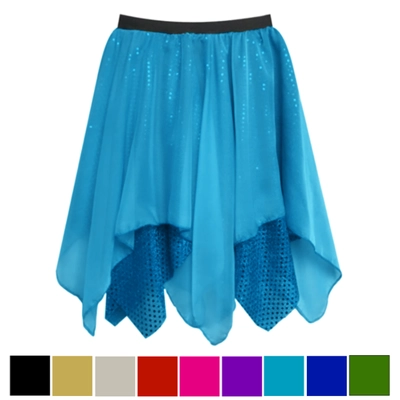 Chiffon & Sequin Lyrical Skirt title=