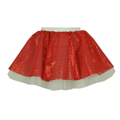 Christmas Red Sequin Skirt title=