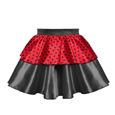 Spot & Black Satin Layer Skirt title=