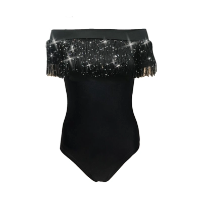 Fringing Bardot Leotard title=