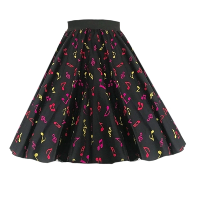 Colourful Music Note Rock n Roll Skirt title=