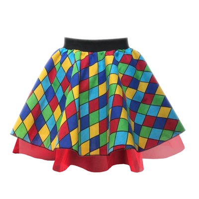 Rainbow Check Clown Skirt title=
