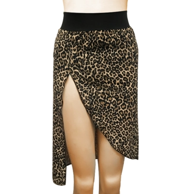 Leopard Print Latin Split Skirt title=