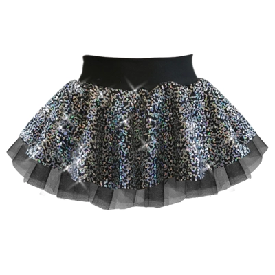 Black and Silver Sparkle Tutu Skirt title=