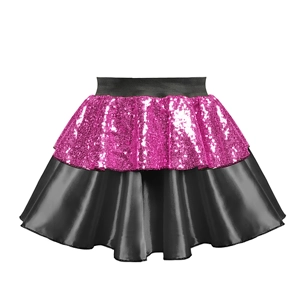 Sequin & Black Satin Layer Skirt