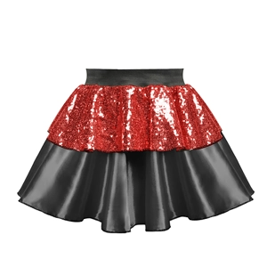 Sequin & Black Satin Layer Skirt