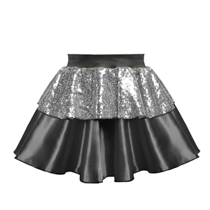 Sequin & Black Satin Layer Skirt