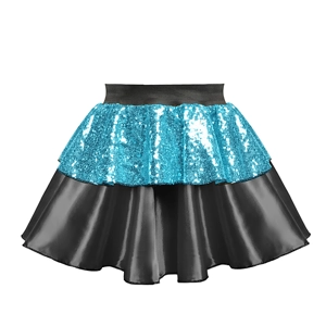 Sequin & Black Satin Layer Skirt