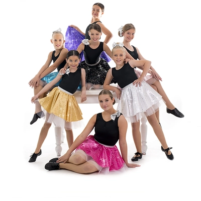 Satin Sequin Skirt title=