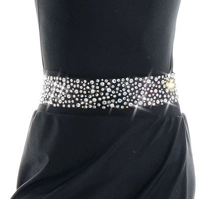 Black Belt embellished with crystal AB rhinestones title=