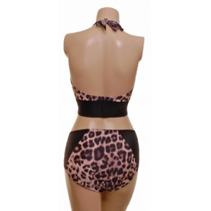 POLE DYNAMIX CLOUDED LEOPARD CROPTOP AND NIX HALTER NECK SET