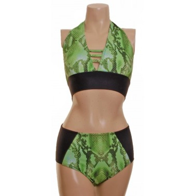 POLE DYNAMIX GREEN SNAKE HALTER NECK SET title=