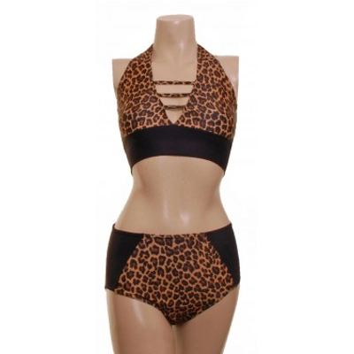 POLE DYNAMIX LEOPARD CROPTOP AND NIX HALTER NECK SET title=