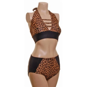 POLE DYNAMIX LEOPARD CROPTOP AND NIX HALTER NECK SET
