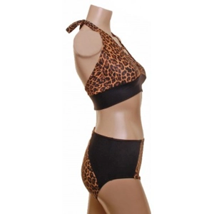 POLE DYNAMIX LEOPARD CROPTOP AND NIX HALTER NECK SET