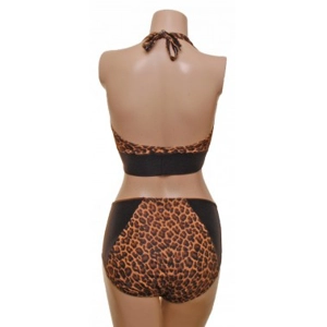POLE DYNAMIX LEOPARD CROPTOP AND NIX HALTER NECK SET