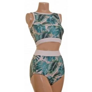 POLE DYNAMIX TROPICAL GREEN LEAF SET Crop Top Top & Nix