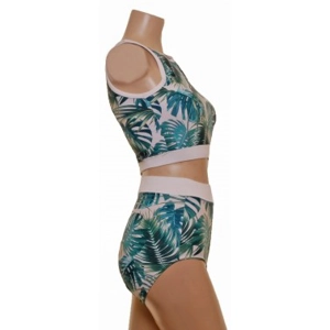 POLE DYNAMIX TROPICAL GREEN LEAF SET Crop Top Top & Nix