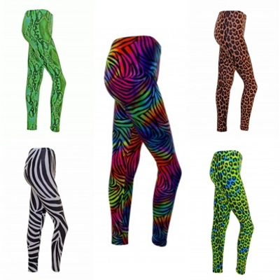 Animal Print Footless Tights title=