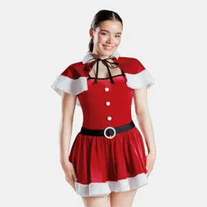 1st Position Christmas Dress with Shawl Red