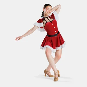 1st Position Christmas Dress with Shawl Red