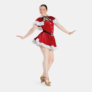 1st Position Christmas Dress with Shawl Red