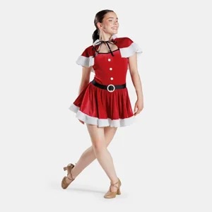 1st Position Christmas Dress with Shawl Red