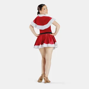 1st Position Christmas Dress with Shawl Red