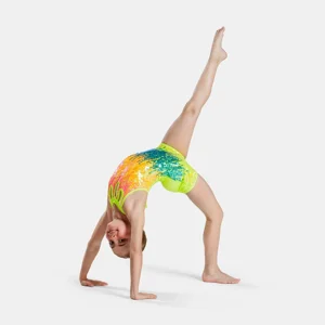 Ombre Sequin Biketard with Cut-out Detail Neon Multi