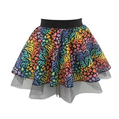 80s Multicolour Zebra Print Skirt title=
