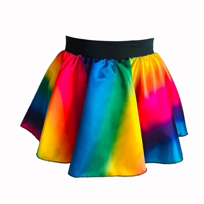 Rainbow Satin Troll Skirt title=