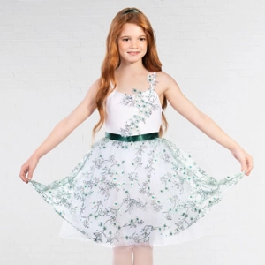 Floral Embroidered Ballet Dress with Matching Bodice Appliqué Floral Embroidered Ballet Dress with Matching Bodice Appliqué