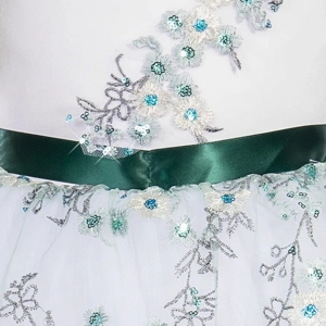 Floral Embroidered Ballet Dress with Matching Bodice Appliqué Floral Embroidered Ballet Dress with Matching Bodice Appliqué