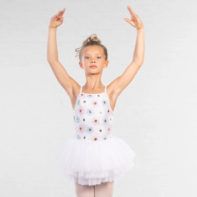 Floral Sequin Motif Ballet Dress title=
