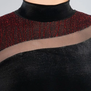 Asymmetrical Velour and Mesh Panelled Catsuit Asymmetrical Velour and Mesh Panelled Catsuit