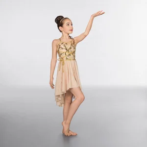 Wrap Around Sequin Dipped Hem Lyrical Dress