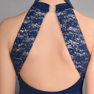 Sequin Lace Insert Culottes Jumpsuit