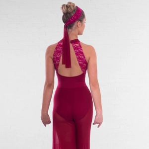 Sequin Lace Insert Culottes Jumpsuit