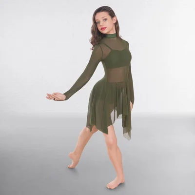 Mesh Overlay Contemporary Dress with Separate Hot Pants and Crop Top title=