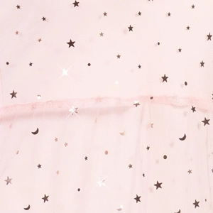 Tiered Sheer and Metallic Star Lyrical Dress