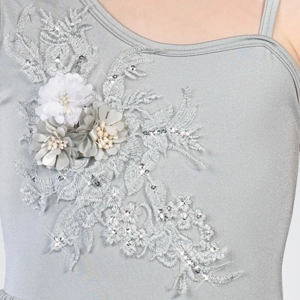 Asymmetrical Lyrical Dress with Floral Appliqué Asymmetrical Lyrical Dress with Floral Appliqué