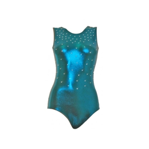 Crystal Petrol Sleeveless Gymnastic Leotard (051a)