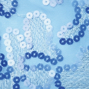 Scooped Neck Sequinned Dress with Frill Trim Scooped Neck Sequinned Dress with Frill Trim