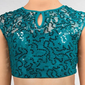 Lace Sequin Dipped Hem Lyrical Two Piece Lace Sequin Dipped Hem Lyrical Two Piece