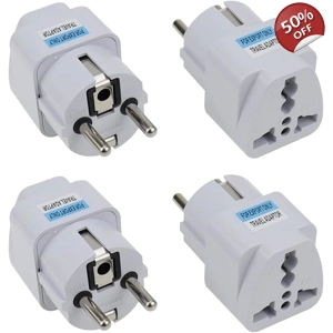 4 Piezas Adaptador Enchufe Ingles a Español Certificación CE Seguridad Enchufe de Viaje Universal 4 Piezas Adaptador Enchufe Ingles a Español Certificación CE Seguridad Enchufe de Viaje Universal