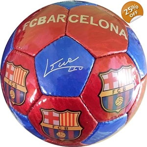 FCB FC Barcelona - Balón f.c. Barcelona con Escudo y firmas Grande Talla 5 (Accesorios Deportivos)