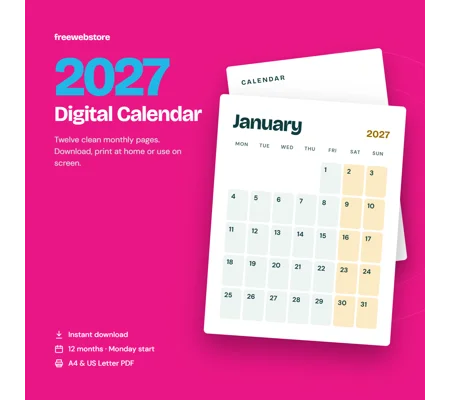 2027 Digital Calendar