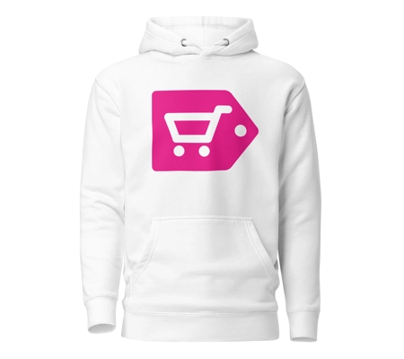 Centred Cart Freewebstore Logo Hoodie White Unisex