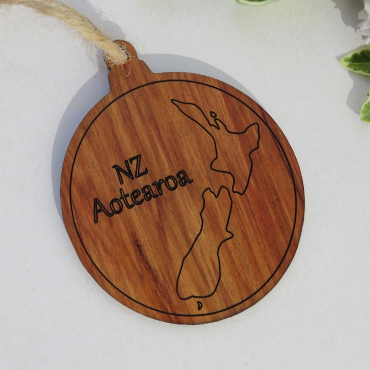 NZ Map Christmas Ornament