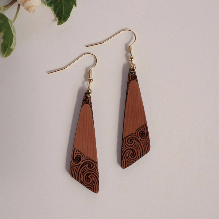 Asymmetric Wooden Earri..